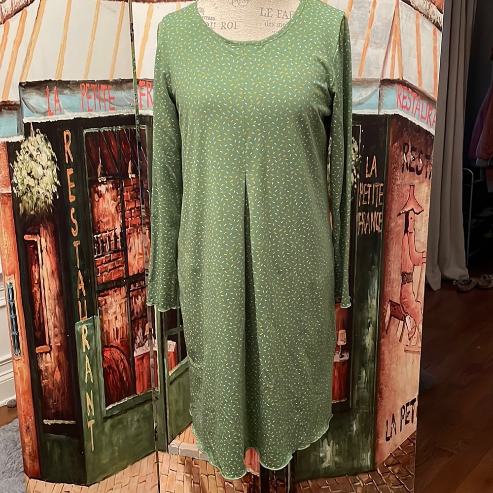 Gudrun Sjoden “Pepper” Jersey Dress, Green/Print, Size Medium